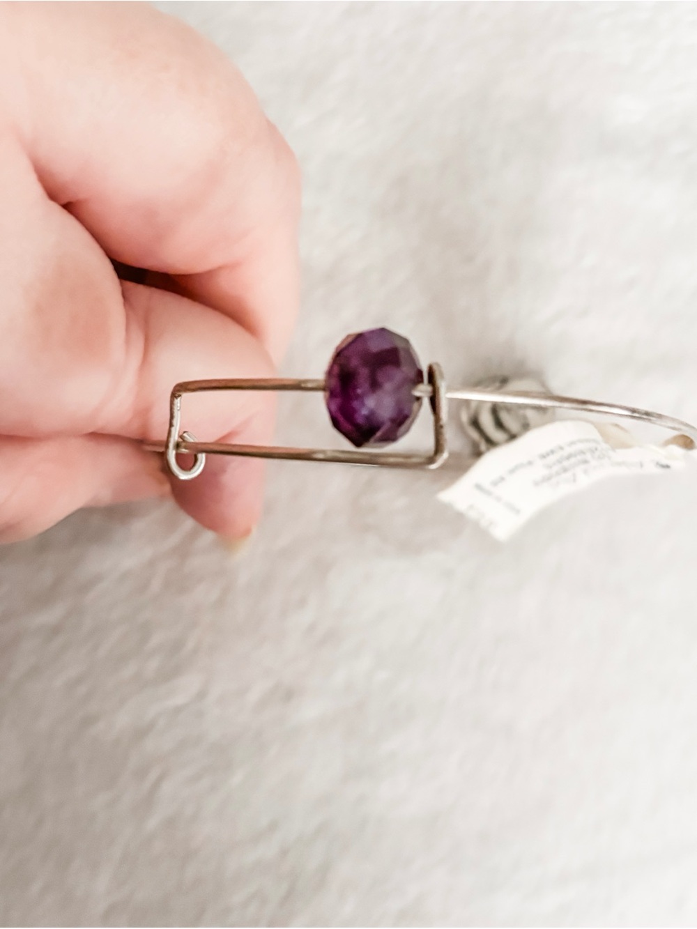 NWT! Alex and Ani Short and Sweet Bangle Bracelet - Silver & Purple